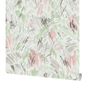 Обои бумажные Московская обойная фабрика Салют розово-зеленые 0.53 м 6398-7